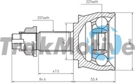 TrakMotive 40-0820 - Шарнір, ШРУС, приводний вал autozip.com.ua