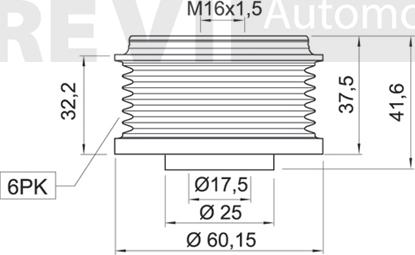 Trevi Automotive AP1018 - Ремінний шків, генератор autozip.com.ua