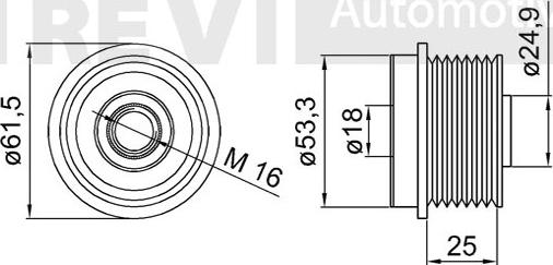 Trevi Automotive AP1140 - Ремінний шків, генератор autozip.com.ua