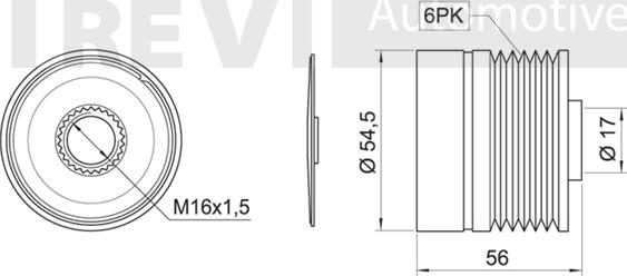 Trevi Automotive AP1129 - Ремінний шків, генератор autozip.com.ua