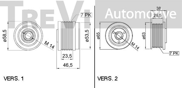 Trevi Automotive AP1175 - Ремінний шків, генератор autozip.com.ua