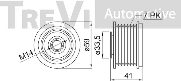 Trevi Automotive AP1228 - Ремінний шків, генератор autozip.com.ua
