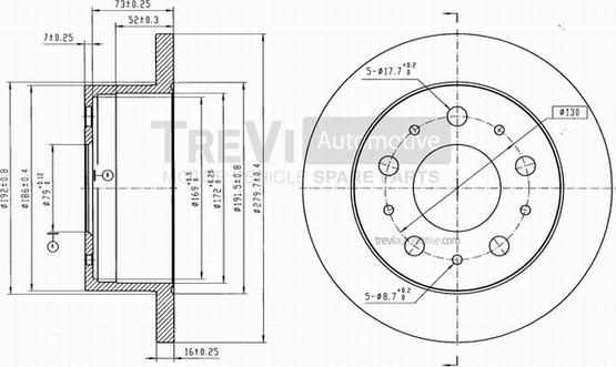 Trevi Automotive BD1042 - Гальмівний диск autozip.com.ua