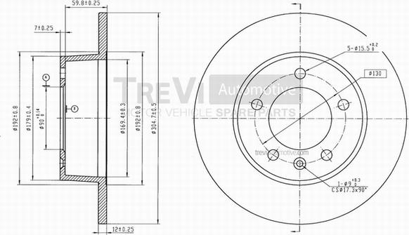 Trevi Automotive BD1054 - Гальмівний диск autozip.com.ua