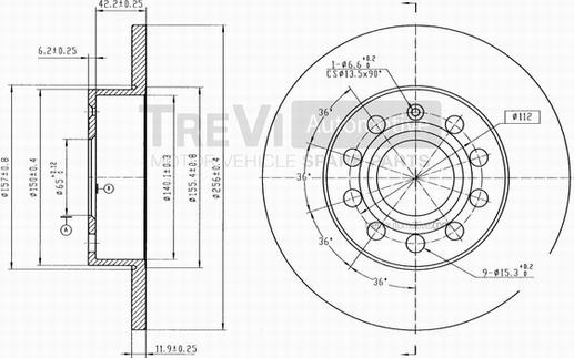 Trevi Automotive BD1056 - Гальмівний диск autozip.com.ua