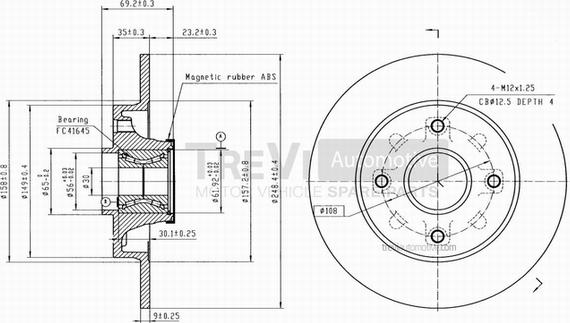 Trevi Automotive BD1058 - Гальмівний диск autozip.com.ua