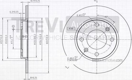 Trevi Automotive BD1061 - Гальмівний диск autozip.com.ua