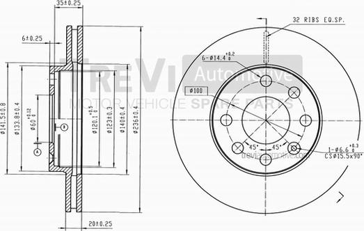 Trevi Automotive BD1089 - Гальмівний диск autozip.com.ua