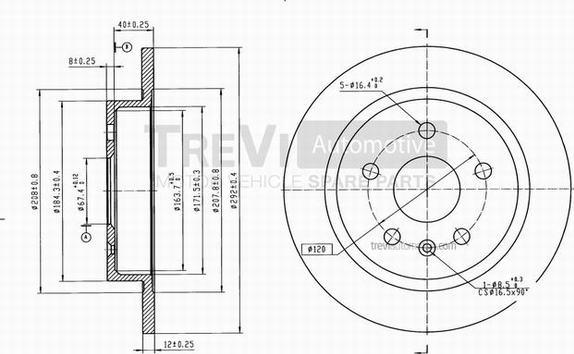 Trevi Automotive BD1086 - Гальмівний диск autozip.com.ua