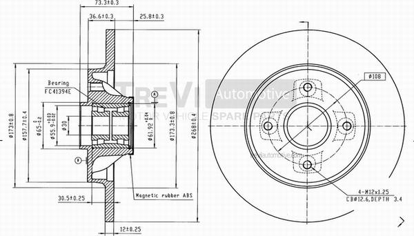 Trevi Automotive BD1082 - Гальмівний диск autozip.com.ua