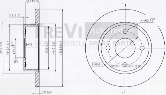 Trevi Automotive BD1021 - Гальмівний диск autozip.com.ua