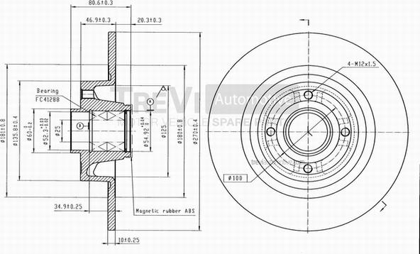 Trevi Automotive BD1070 - Гальмівний диск autozip.com.ua