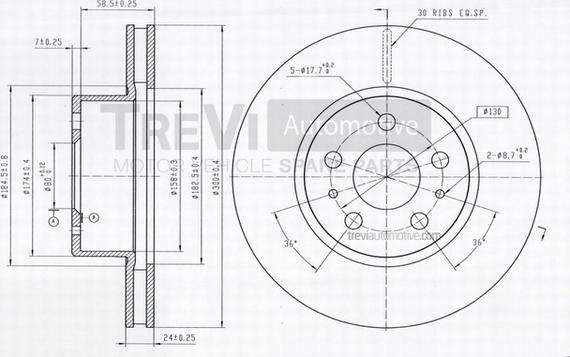 Trevi Automotive BD1196 - Гальмівний диск autozip.com.ua