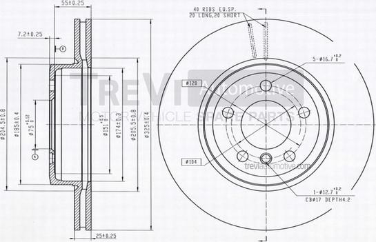 Trevi Automotive BD1192 - Гальмівний диск autozip.com.ua