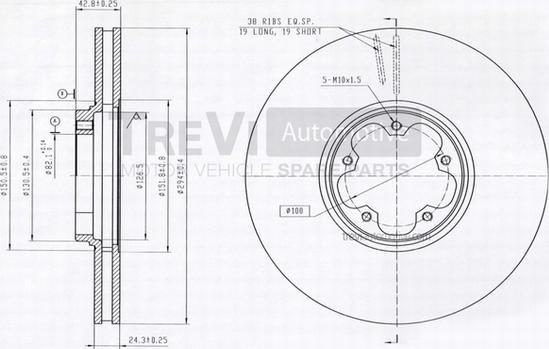 Trevi Automotive BD1152 - Гальмівний диск autozip.com.ua