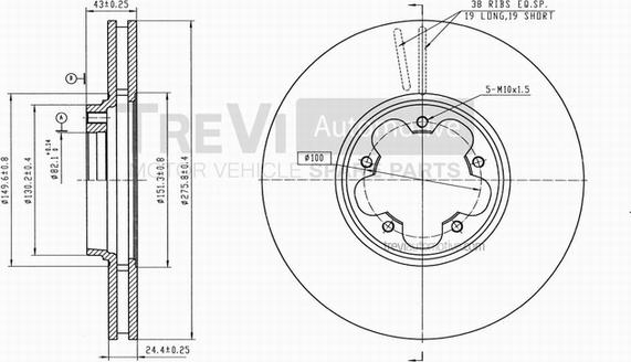 Trevi Automotive BD1160 - Гальмівний диск autozip.com.ua