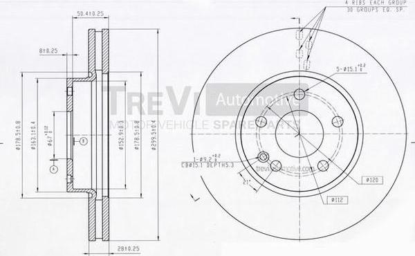 Trevi Automotive BD1138 - Гальмівний диск autozip.com.ua