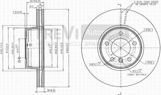 Trevi Automotive BD1173 - Гальмівний диск autozip.com.ua