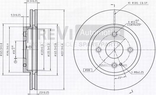 Trevi Automotive BD1245 - Гальмівний диск autozip.com.ua