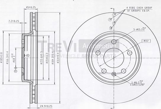 Trevi Automotive BD1241 - Гальмівний диск autozip.com.ua