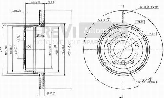 Trevi Automotive BD1251 - Гальмівний диск autozip.com.ua