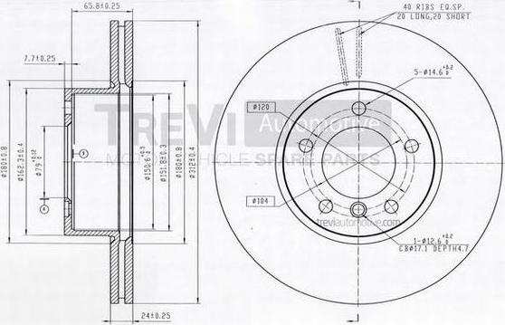 Trevi Automotive BD1252 - Гальмівний диск autozip.com.ua