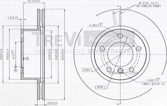 Trevi Automotive BD1201 - Гальмівний диск autozip.com.ua