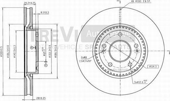 Trevi Automotive BD1230 - Гальмівний диск autozip.com.ua