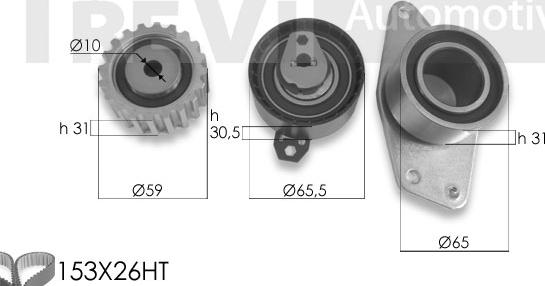 Trevi Automotive KD1457 - Комплект ременя ГРМ autozip.com.ua