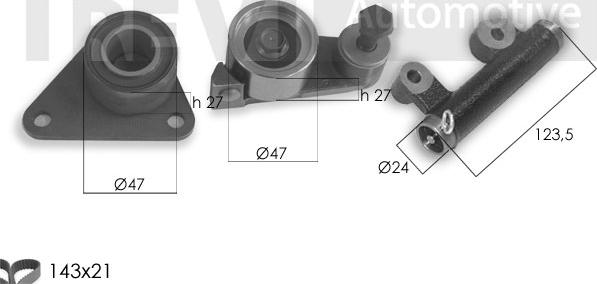 Trevi Automotive KD1416 - Комплект ременя ГРМ autozip.com.ua