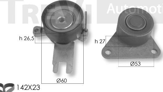 Trevi Automotive KD1429 - Комплект ременя ГРМ autozip.com.ua