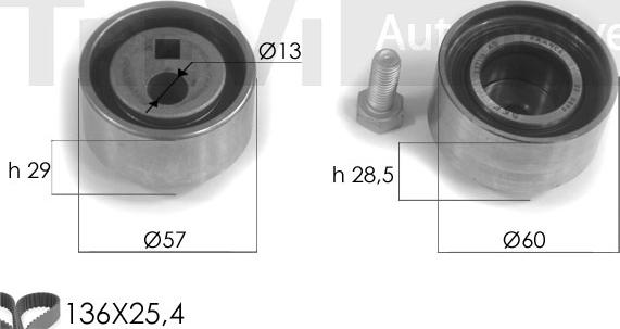 Trevi Automotive KD1069 - Комплект ременя ГРМ autozip.com.ua