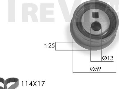 Trevi Automotive KD1015 - Комплект ременя ГРМ autozip.com.ua