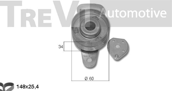 Trevi Automotive KD1025 - Комплект ременя ГРМ autozip.com.ua