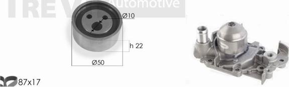 Trevi Automotive KD1078HP - Водяний насос + комплект зубчатого ременя autozip.com.ua