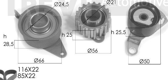 Trevi Automotive KD1157 - Комплект ременя ГРМ autozip.com.ua