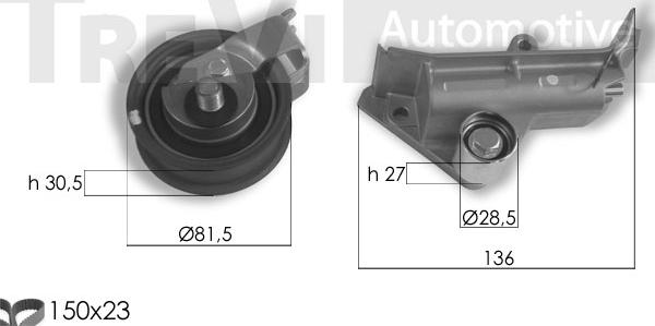 Trevi Automotive KD1345 - Комплект ременя ГРМ autozip.com.ua