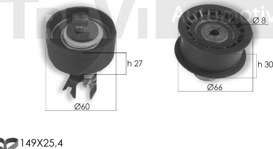 Trevi Automotive KD1352 - Комплект ременя ГРМ autozip.com.ua