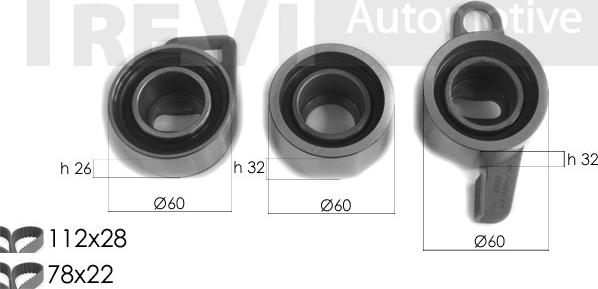 Trevi Automotive KD1389 - Комплект ременя ГРМ autozip.com.ua