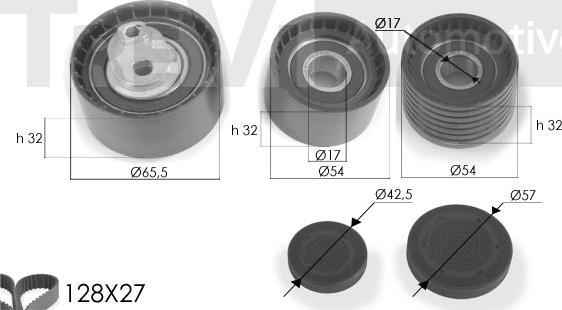 Trevi Automotive KD1245 - Комплект ременя ГРМ autozip.com.ua