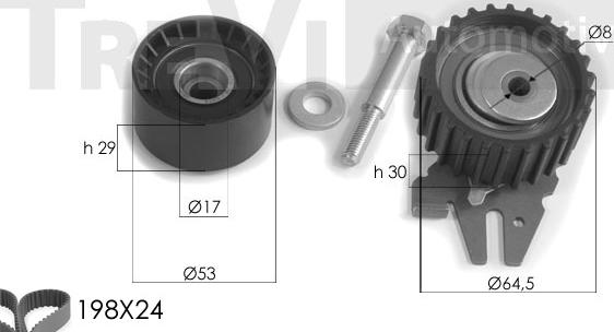 Trevi Automotive KD1252 - Комплект ременя ГРМ autozip.com.ua