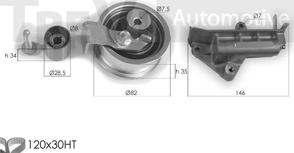 Trevi Automotive KD1269 - Комплект ременя ГРМ autozip.com.ua