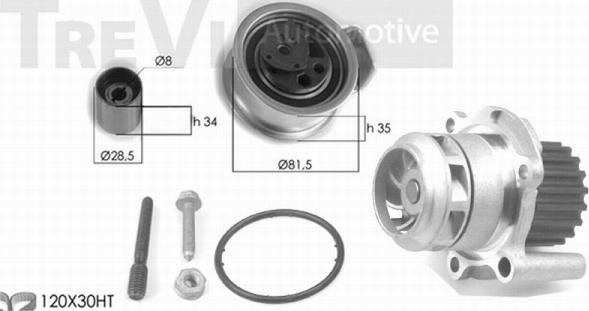 Trevi Automotive KD1266HP - Водяний насос + комплект зубчатого ременя autozip.com.ua