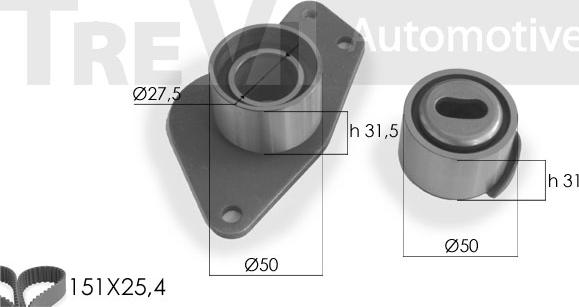 Trevi Automotive KD1200 - Комплект ременя ГРМ autozip.com.ua