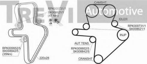 Trevi Automotive KD1275 - Комплект ременя ГРМ autozip.com.ua