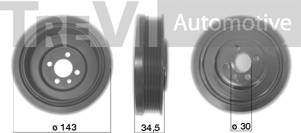 Trevi Automotive PC1036 - Ремінний шків, колінчастий вал autozip.com.ua