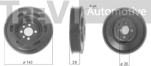 Trevi Automotive PC1077 - Ремінний шків, колінчастий вал autozip.com.ua