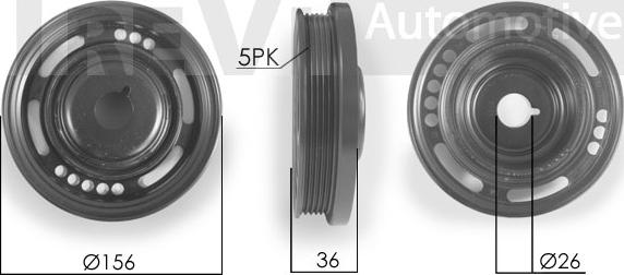 Trevi Automotive PC1102 - Ремінний шків, колінчастий вал autozip.com.ua