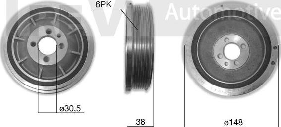 Trevi Automotive PC1138 - Ремінний шків, колінчастий вал autozip.com.ua