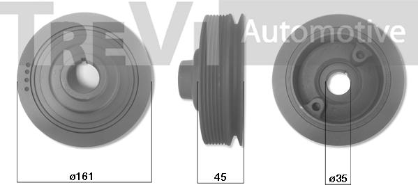 Trevi Automotive PC1125 - Ремінний шків, колінчастий вал autozip.com.ua